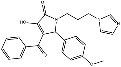 4-benzoyl-3-hydroxy-1-[3-(1H-imidazol-1-yl)propyl]-5-(4-methoxyphenyl)-1,5-dihydro-2H-pyrrol-2-one Struktur