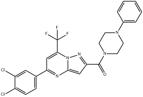 5-(3,4-dichlorophenyl)-2-[(4-phenylpiperazin-1-yl)carbonyl]-7-(trifluoromethyl)pyrazolo[1,5-a]pyrimidine Struktur