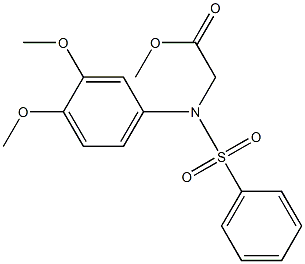 methyl [3,4-dimethoxy(phenylsulfonyl)anilino]acetate Struktur