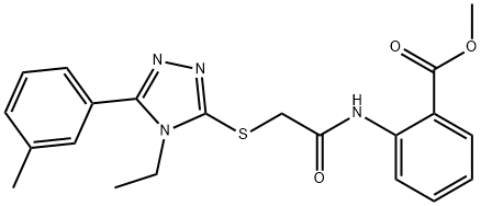 methyl 2-[({[4-ethyl-5-(3-methylphenyl)-4H-1,2,4-triazol-3-yl]sulfanyl}acetyl)amino]benzoate Struktur