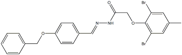 N'-[4-(benzyloxy)benzylidene]-2-(2,6-dibromo-4-methylphenoxy)acetohydrazide Struktur