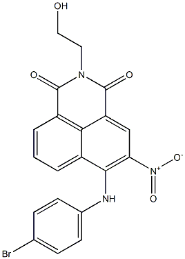 6-(4-bromoanilino)-2-(2-hydroxyethyl)-5-nitro-1H-benzo[de]isoquinoline-1,3(2H)-dione Struktur