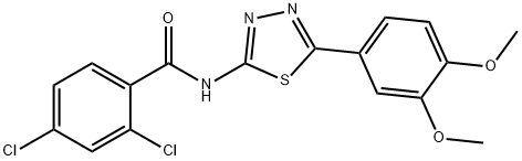 2,4-dichloro-N-[5-(3,4-dimethoxyphenyl)-1,3,4-thiadiazol-2-yl]benzamide Struktur