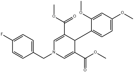 dimethyl 4-(2,4-dimethoxyphenyl)-1-(4-fluorobenzyl)-1,4-dihydropyridine-3,5-dicarboxylate Struktur