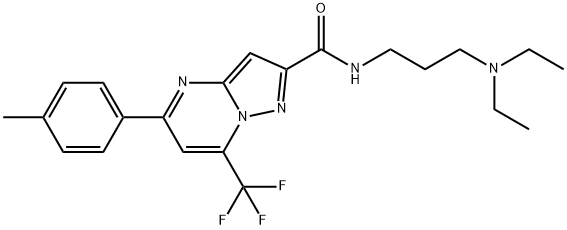 N-[3-(diethylamino)propyl]-5-(4-methylphenyl)-7-(trifluoromethyl)pyrazolo[1,5-a]pyrimidine-2-carboxamide Struktur