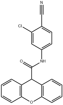 N-(3-chloro-4-cyanophenyl)-9H-xanthene-9-carboxamide Struktur