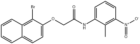 2-[(1-bromo-2-naphthyl)oxy]-N-(2-methyl-3-nitrophenyl)acetamide Struktur