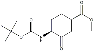 methyl (1S,4S)-4-{[(tert-butoxy)carbonyl]amino}-3-oxocyclohexane-1-carboxylate Struktur