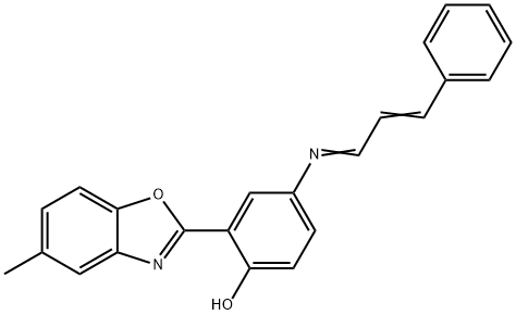 2-(5-methyl-1,3-benzoxazol-2-yl)-4-[(3-phenyl-2-propenylidene)amino]phenol Struktur