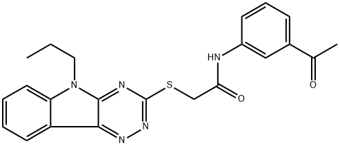 N-(3-acetylphenyl)-2-[(5-propyl-5H-[1,2,4]triazino[5,6-b]indol-3-yl)sulfanyl]acetamide Struktur