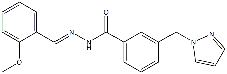 N'-(2-methoxybenzylidene)-3-(1H-pyrazol-1-ylmethyl)benzohydrazide Struktur