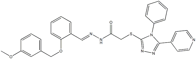 N'-{2-[(3-methoxybenzyl)oxy]benzylidene}-2-{[4-phenyl-5-(4-pyridinyl)-4H-1,2,4-triazol-3-yl]sulfanyl}acetohydrazide Struktur