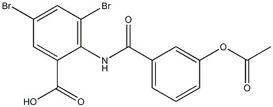 2-{[3-(acetyloxy)benzoyl]amino}-3,5-dibromobenzoic acid Struktur