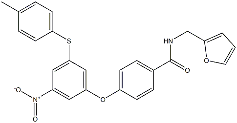 N-(2-furylmethyl)-4-{3-nitro-5-[(4-methylphenyl)sulfanyl]phenoxy}benzamide Struktur