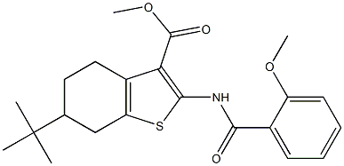 methyl 6-tert-butyl-2-[(2-methoxybenzoyl)amino]-4,5,6,7-tetrahydro-1-benzothiophene-3-carboxylate Struktur