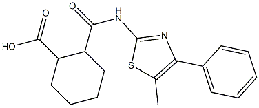 2-{[(5-methyl-4-phenyl-1,3-thiazol-2-yl)amino]carbonyl}cyclohexanecarboxylic acid Struktur