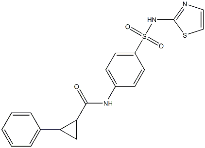 2-phenyl-N-{4-[(1,3-thiazol-2-ylamino)sulfonyl]phenyl}cyclopropanecarboxamide Struktur