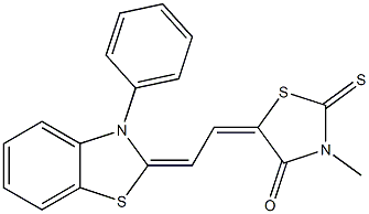 3-methyl-5-[2-(3-phenyl-1,3-benzothiazol-2(3H)-ylidene)ethylidene]-2-thioxo-1,3-thiazolidin-4-one Struktur