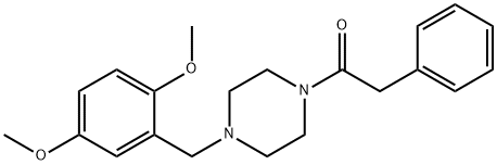 1-{[2,5-bis(methyloxy)phenyl]methyl}-4-(phenylacetyl)piperazine Struktur