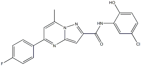 N-(5-chloro-2-hydroxyphenyl)-5-(4-fluorophenyl)-7-methylpyrazolo[1,5-a]pyrimidine-2-carboxamide Struktur