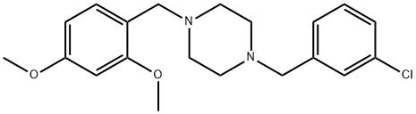 1-(3-chlorobenzyl)-4-(2,4-dimethoxybenzyl)piperazine Struktur