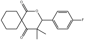 3-(4-fluorophenyl)-4,4-dimethyl-2-oxaspiro[5.5]undecane-1,5-dione Struktur