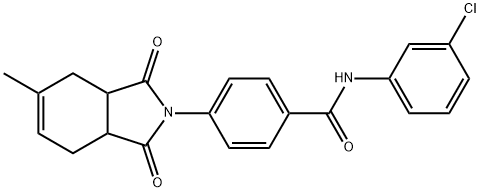 N-(3-chlorophenyl)-4-(5-methyl-1,3-dioxo-1,3,3a,4,7,7a-hexahydro-2H-isoindol-2-yl)benzamide Struktur