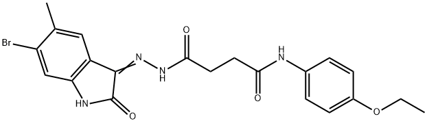 4-[2-(6-bromo-5-methyl-2-oxo-1,2-dihydro-3H-indol-3-ylidene)hydrazino]-N-(4-ethoxyphenyl)-4-oxobutanamide Struktur