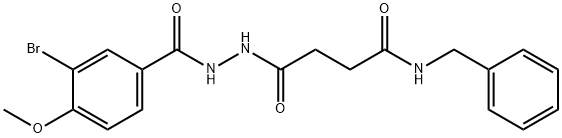 N-benzyl-4-[2-(3-bromo-4-methoxybenzoyl)hydrazino]-4-oxobutanamide Struktur