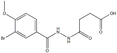 4-[2-(3-bromo-4-methoxybenzoyl)hydrazino]-4-oxobutanoic acid Struktur