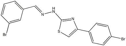 3-bromobenzaldehyde [4-(4-bromophenyl)-1,3-thiazol-2-yl]hydrazone Struktur