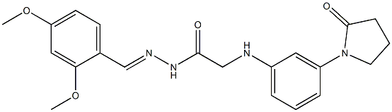 N'-(2,4-dimethoxybenzylidene)-2-[3-(2-oxo-1-pyrrolidinyl)anilino]acetohydrazide Struktur