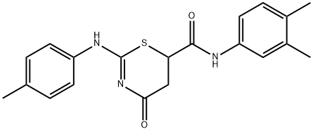 N-(3,4-dimethylphenyl)-4-oxo-2-(4-toluidino)-5,6-dihydro-4H-1,3-thiazine-6-carboxamide Struktur