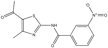 N-(5-acetyl-4-methyl-1,3-thiazol-2-yl)-3-nitrobenzamide Struktur