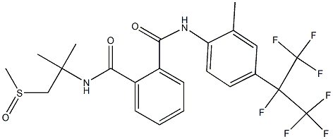 N-(2-methylsulfinyl-1,1-dimethyl-ethyl)-N'-{2-methyl-4-[1,2,2,2-tetrafluoro-1-(trifluoromethyl)ethyl]phenyl}phthalamide Struktur