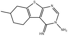 4-imino-7-methyl-5,6,7,8-tetrahydro[1]benzothieno[2,3-d]pyrimidin-3(4H)-amine Struktur