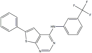 N-(6-phenylthieno[2,3-d]pyrimidin-4-yl)-N-[3-(trifluoromethyl)phenyl]amine Struktur