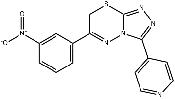 6-{3-nitrophenyl}-3-pyridin-4-yl-7H-[1,2,4]triazolo[3,4-b][1,3,4]thiadiazine Struktur