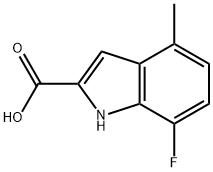 7-fluoro-4-methyl-1H-indole-2-carboxylic acid Struktur