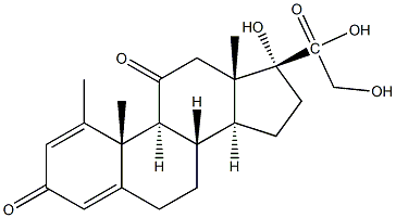 11β,17α,20β,21-tetrahydroxy-6α-methylpregna-1,4-diene-3-one Struktur