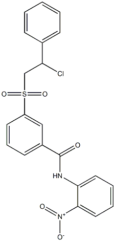 3-[(2-chloro-2-phenylethyl)sulfonyl]-N-{2-nitrophenyl}benzamide Struktur