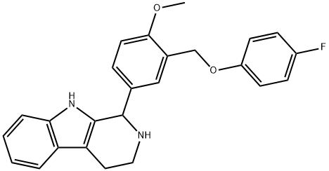 1-{3-[(4-fluorophenoxy)methyl]-4-methoxyphenyl}-2,3,4,9-tetrahydro-1H-beta-carboline Struktur