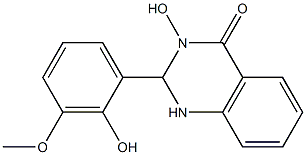 3-hydroxy-2-(2-hydroxy-3-methoxyphenyl)-2,3-dihydro-4(1H)-quinazolinone Struktur