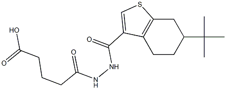 5-{2-[(6-tert-butyl-4,5,6,7-tetrahydro-1-benzothien-3-yl)carbonyl]hydrazino}-5-oxopentanoic acid Struktur