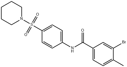 3-bromo-4-methyl-N-[4-(1-piperidinylsulfonyl)phenyl]benzamide Struktur