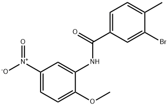 3-bromo-N-(2-methoxy-5-nitrophenyl)-4-methylbenzamide Struktur