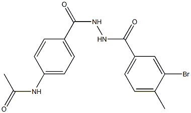 N-(4-{[2-(3-bromo-4-methylbenzoyl)hydrazino]carbonyl}phenyl)acetamide Struktur