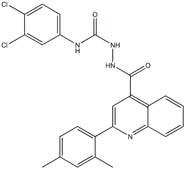 N-(3,4-dichlorophenyl)-2-{[2-(2,4-dimethylphenyl)-4-quinolinyl]carbonyl}hydrazinecarboxamide Struktur