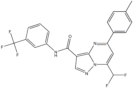 7-(difluoromethyl)-5-(4-methylphenyl)-N-[3-(trifluoromethyl)phenyl]pyrazolo[1,5-a]pyrimidine-3-carboxamide Struktur