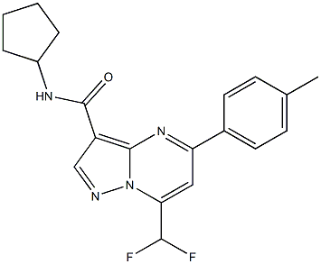 N-cyclopentyl-7-(difluoromethyl)-5-(4-methylphenyl)pyrazolo[1,5-a]pyrimidine-3-carboxamide Struktur